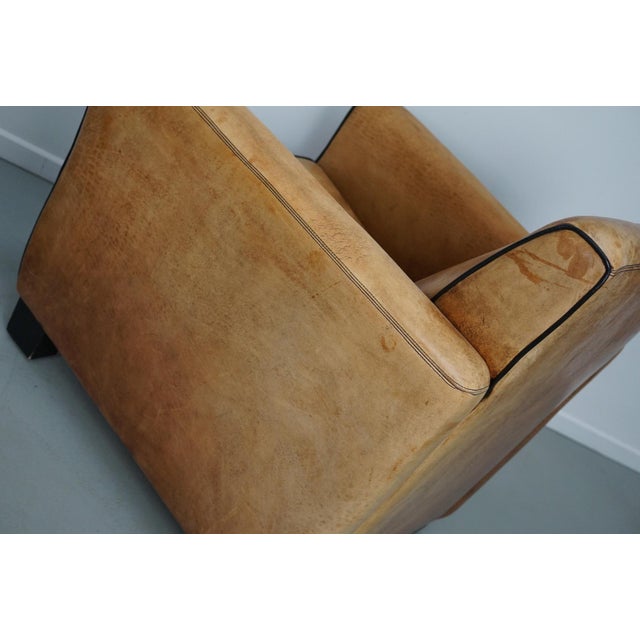 Vintage Dutch Cognac Leather Club Chairs, 1970s, Set of 2 For Sale - Image 9 of 18