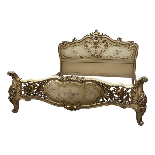 Louis XV Double Bed, Italy, 1940s For Sale