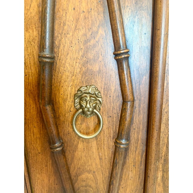 Stunning Mid-Century Faux Bamboo Cabinet / Armoire / Hutch For Sale In Phoenix - Image 6 of 12