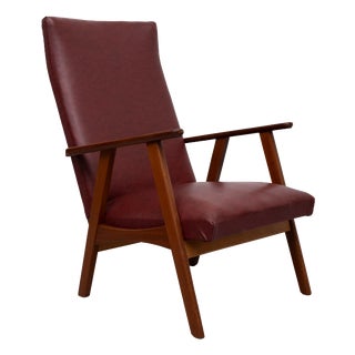 Teak High Back Lounge Chair, Holland, 1960s For Sale