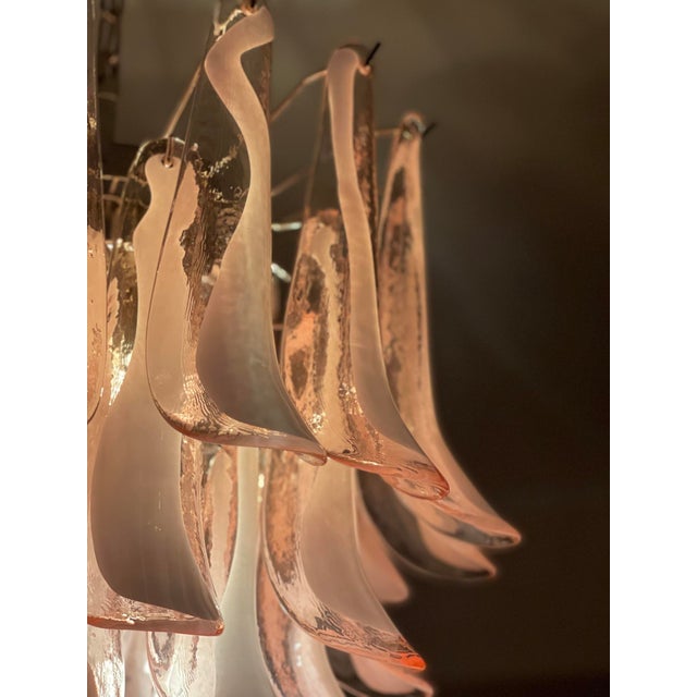 Pink Pink Murano Glass Chandelier in the style of Mazzega For Sale - Image 8 of 10