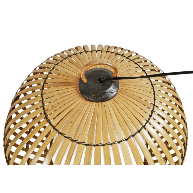 Bamboo Strip Cage Pendant Light For Sale - Image 9 of 12