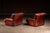 Pair of Mid 20th Century Italian-Inspired Leather Lounge Chairs in Red For Sale - Image 4 of 16