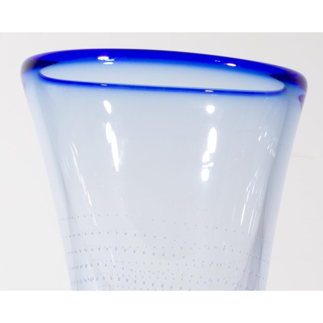 Kosta Boda Kosta Boda “Zoom” Blue Glass Vase by Goran Warff For Sale - Image 4 of 8