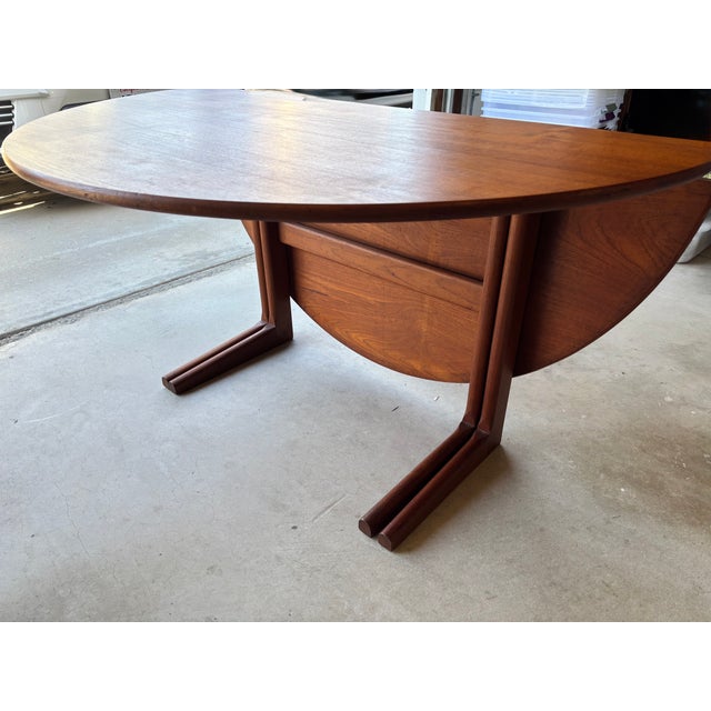 Vintage Danish Teak Drop Leaf Dining Table For Sale - Image 11 of 15