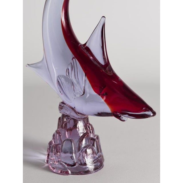Hand-Blown Purple and Red Murano Glass Fish Sculpture, Italy, 1970s For Sale - Image 15 of 16