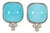 14Ct Sleeping Beauty Turquoise Stud Earrings With Natural Diamonds: 14k Gold, Pair For Sale