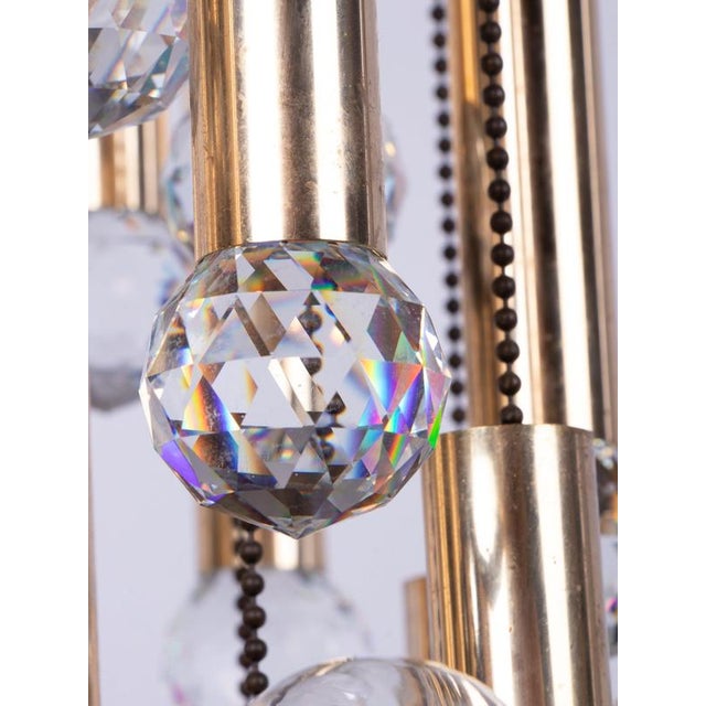 Cascading 36 Chandelier Swarovski Crystal Gilt Brass by Ernst Palme, 1960 For Sale - Image 9 of 16