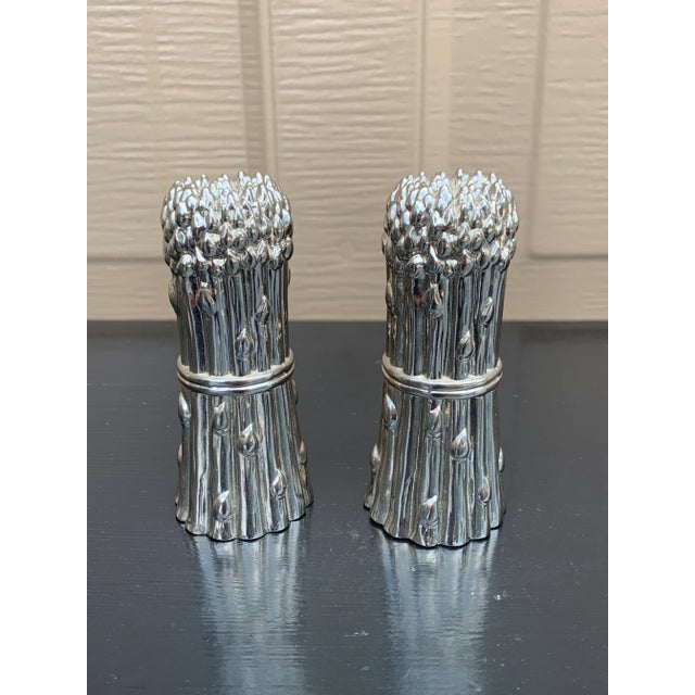 Godinger Silver Plate Asparagus Salt and Pepper Shakers, Pair For Sale In South Bend - Image 6 of 8