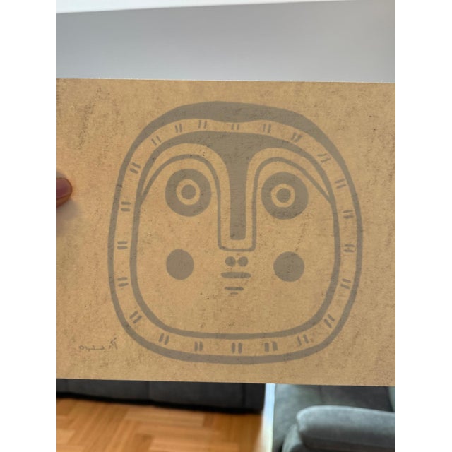 Pablo Picasso, Bold Modernist Mask, Opaque Black on Paper, Hand Signed, 1950-1970s For Sale - Image 17 of 18