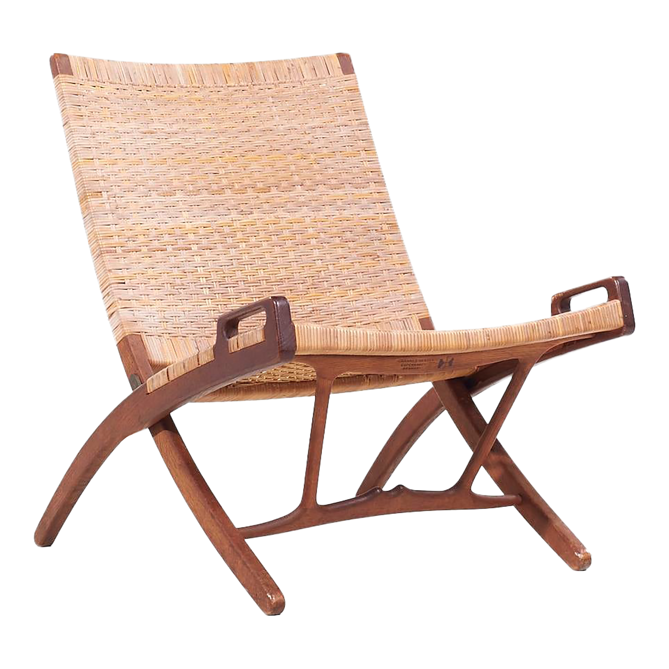 Hans Wegner Model Jh 512 Mid Century Oak Folding Lounge Chair