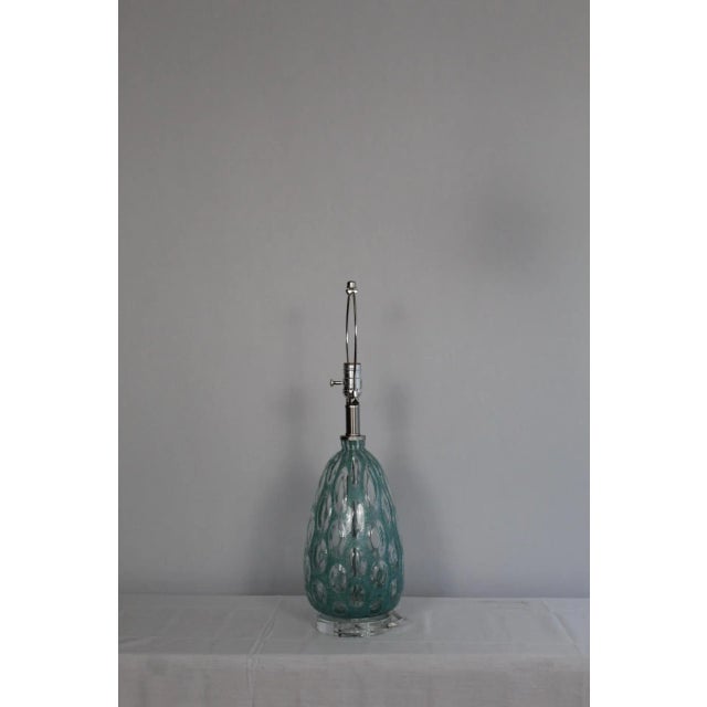 Seguso Mid 20th Century Seguso Style Transparent Murano Lamp For Sale - Image 4 of 12