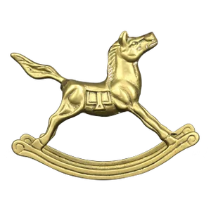 Vintage Solid Brass Rocking Horse Figurine - Medium Size