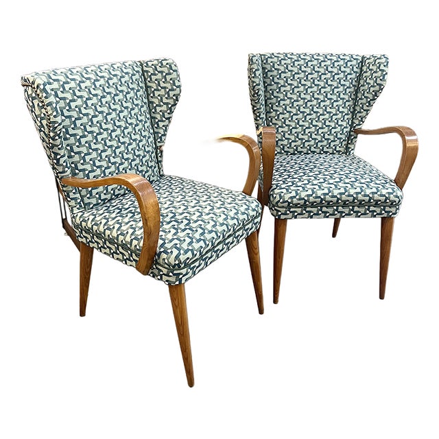Bergère Armchairs, Italy, 1950s, Set of 2 For Sale
