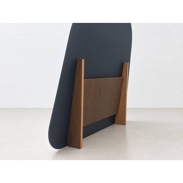 Mid-Century Organically Shaped Standing Mirror with Wooden Frame For Sale - Image 4 of 14
