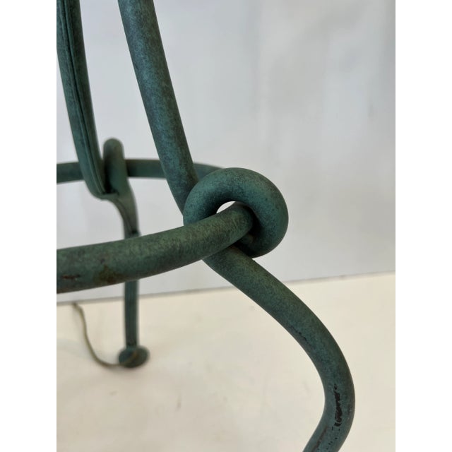 Brutalist 1980's Brutalist Lamp With Verdis Gris Finish For Sale - Image 3 of 8
