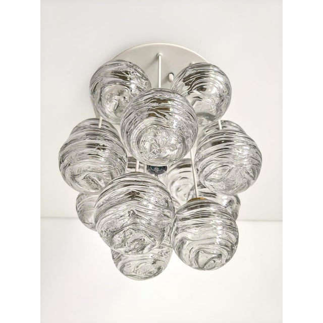 White Mid-Century Snowball Sputnik Glass Flush Mount from Doria Leuchten, Germany, 1970s For Sale - Image 8 of 18