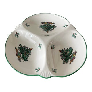 Vintage Spode Christmas Divided Candy Dish For Sale