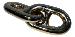 Double Link of Highly Polished Stud Link Chain