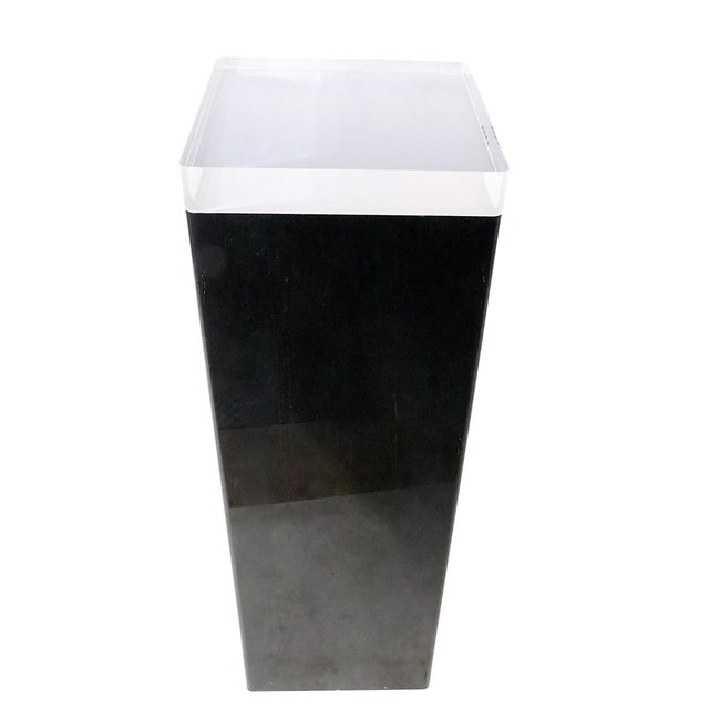 Vintage Lucite Black and Clear Pedestal C. 1970's For Sale - Image 12 of 16