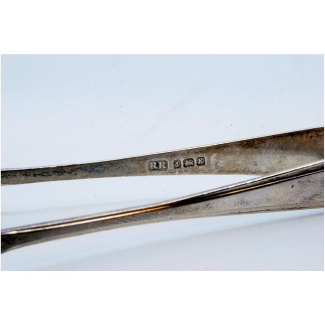 Metal Silver Sugar Tongs with Spoon-Shaped Strips and Tongs For Sale - Image 7 of 9