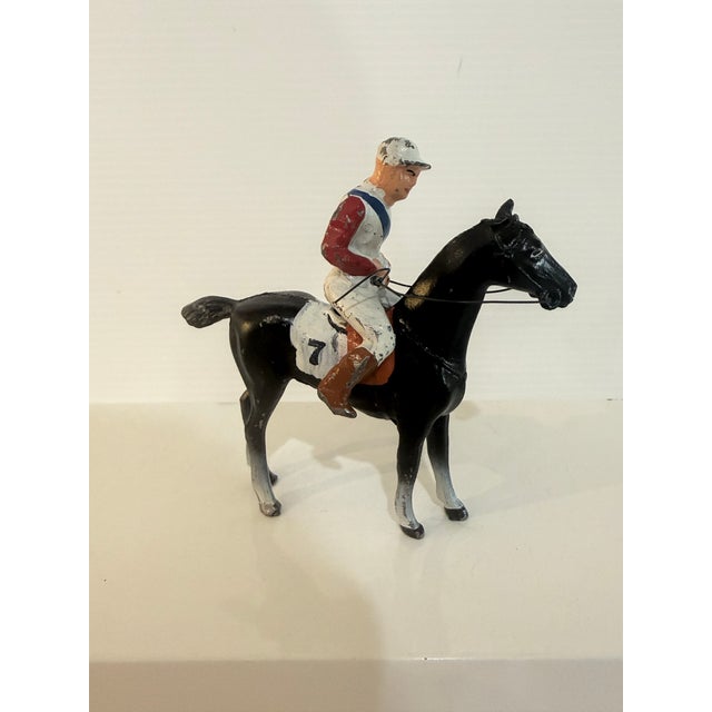 Mid 20th Century Vintage American Cast Metal Racehorse & Jockey Figures — Set of 3 — Made in u.s.A. For Sale - Image 5 of 12