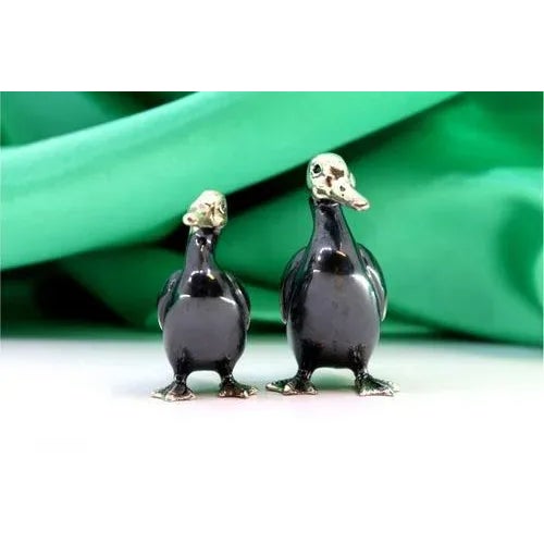 Geese in Nickel Silver, Set of 2 For Sale - Image 6 of 8