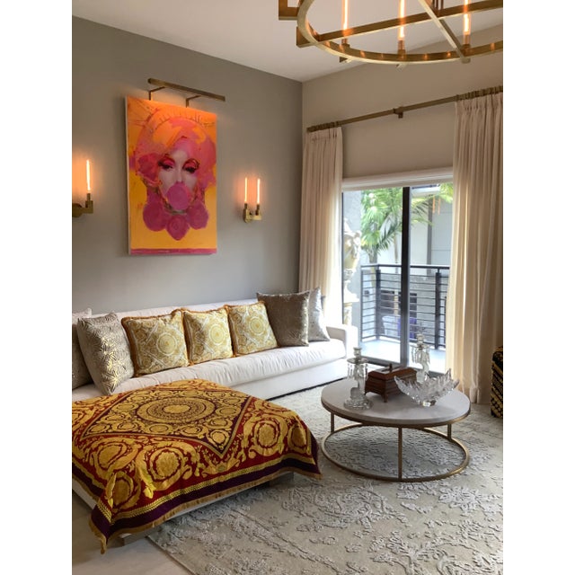 Atelier Versace Custom Made Multi Color Baroque Velvet Throw For Sale In New York - Image 6 of 13