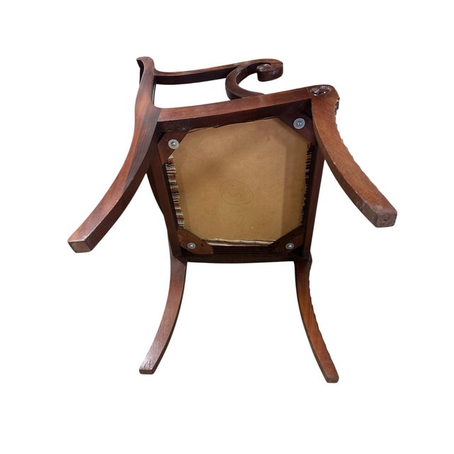 Empire Style Mahogany Lyre Back Armchair With Scroll Arms For Sale - Image 9 of 9