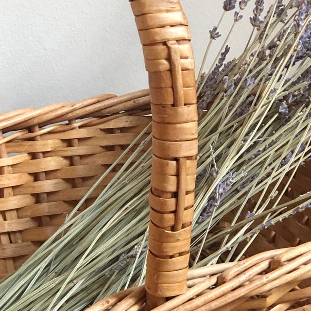 Mid 20th Century Vintage French Country Style Gathering Basket For Sale - Image 5 of 11