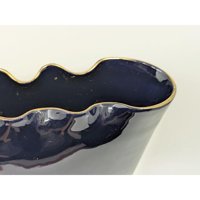 Vintage Italian Gold and Black Vase by Saca, 1940s For Sale - Image 6 of 11
