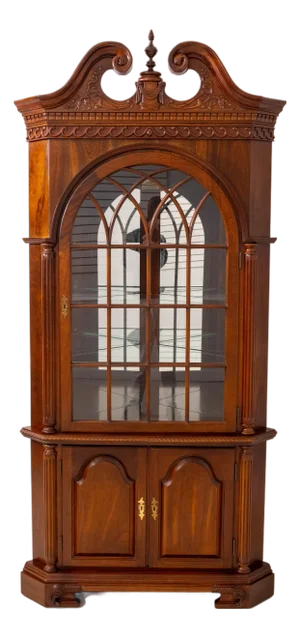 Hitchcock Mahogany Georgian Style Lighted Corner Cabinet