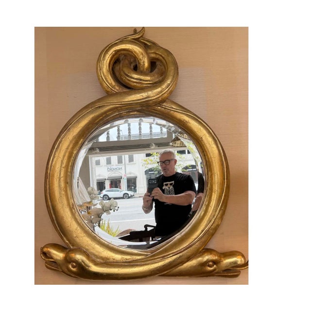 Rose Tarlow Melrose House Regency Style Giltwood Serpent Mirror.