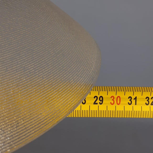 Modernist Purple Glass Table Lamp with Satin Curved Metal, 1970s For Sale - Image 16 of 18