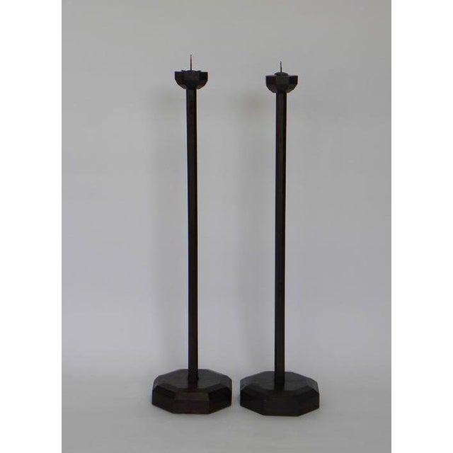 Antique Wooden Candle Holders From Japan A Pair Chairish