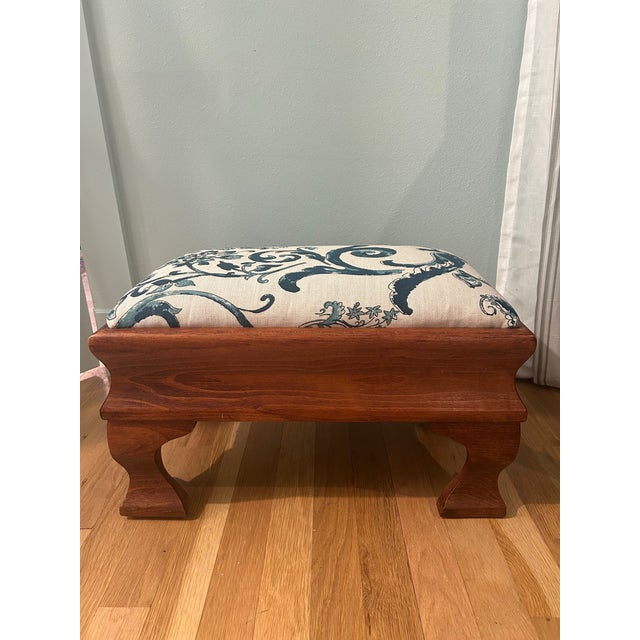 This empire style footstool was made of maple probably in the mid 20th century. It is very solidly built in the...