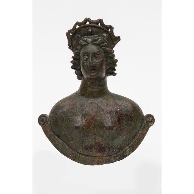 Large Antique German Antiquity of Roman Bust-Weight of Venus with Silver Inlaid Eyes For Sale - Image 4 of 5