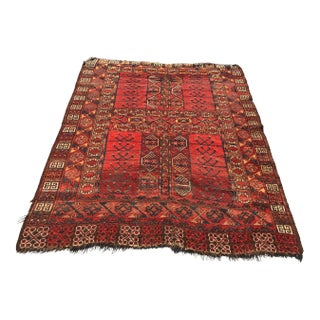 1900s Antique Afghan Tribal Rug-4′10″ × 5′10″ For Sale