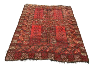 1900s Antique Afghan Tribal Rug-4′10″ × 5′10″