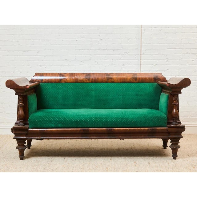 Mid 20th Century Antique Empire Style Walnut Swan Grecian Sofa For Sale - Image 5 of 11
