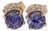 1ct Tanzanite Earring Studs With Natural Diamond Accents in Solid 14k Gold, 5mm, A Pair For Sale