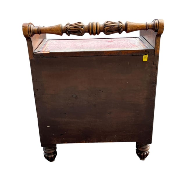 Antique English Bed Steps, Commode. Side Table For Sale - Image 4 of 15