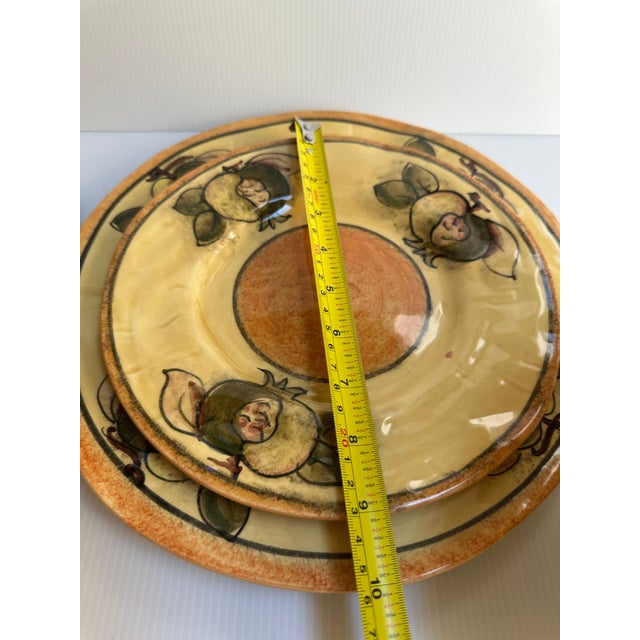 Ceramic Hand Painted Five(5) Pieces Dinnerware Set for Two(2) "Pomegranate" by Arte Italica Made in Italy(10 Pc Set) For Sale - Image 7 of 18