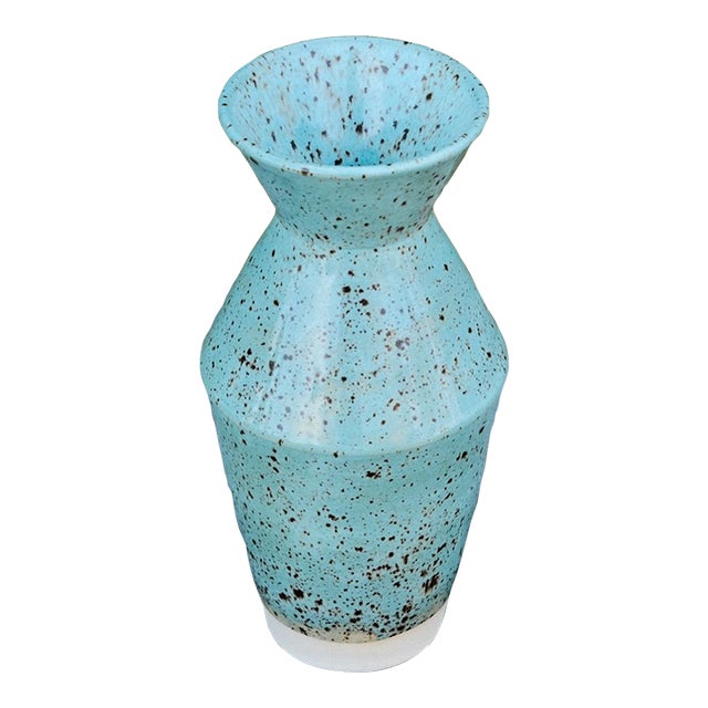Angular Stoneware Vase For Sale