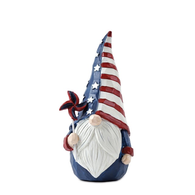 Kenneth Ludwig Chicago Americana Gnome Figurine (Set of 2) For Sale - Image 4 of 5