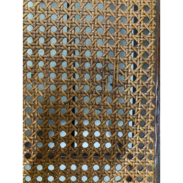 1960s French-Style Mahogany Bench With Cane Seat and Cabriole Legs For Sale - Image 9 of 9