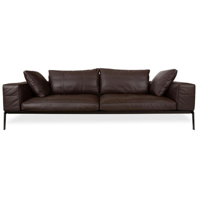Lifesteel 4-Seater Sofa in Brown Leather from Flexform For Sale - Image 12 of 12