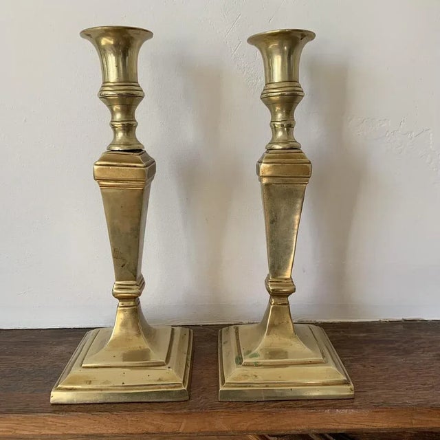Brass Candlesticks, Set of 2 For Sale - Image 5 of 8