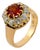 19th Century Victorian Mandarin Garnet 18k Yellow Gold Cluster Ring, Size 6.25 For Sale