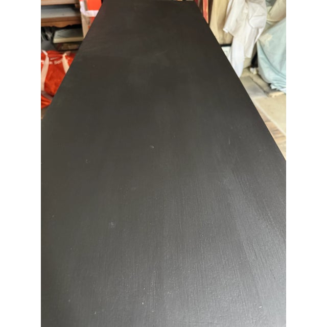 Wood 1960s Mid-Century Modern Black and Walnut Long Dresser For Sale - Image 7 of 7